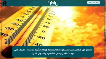 تحذير من طقس غير مستقر: أمطار رعدية ورياح مثيرة للأتربة.. تعرف على درجات الحرارة في القاهرة وأسوان الآن!